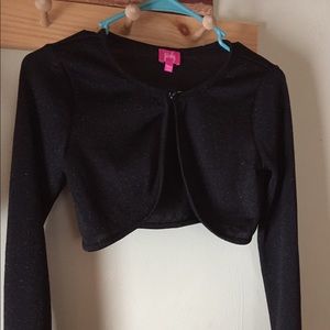 Glittery black Girls cardigan- worn once!